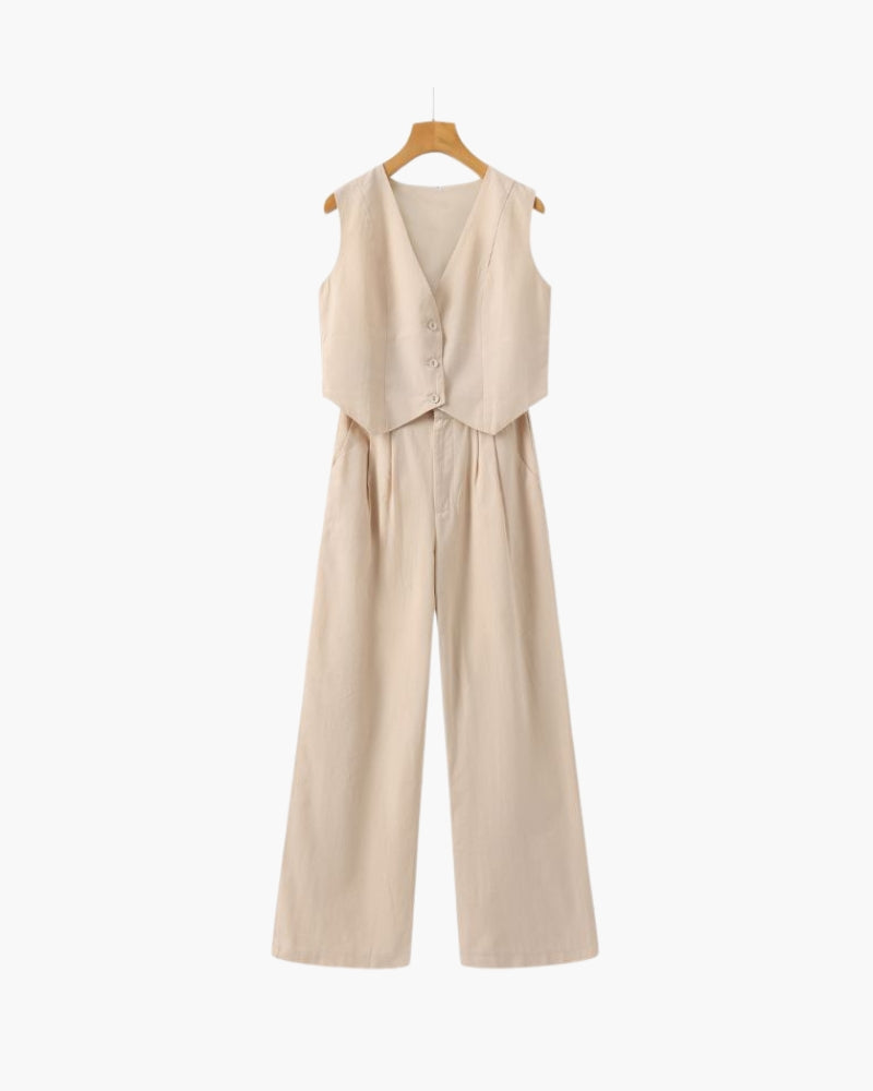 Classy - Linen Two-piece Set - Audace Vive
