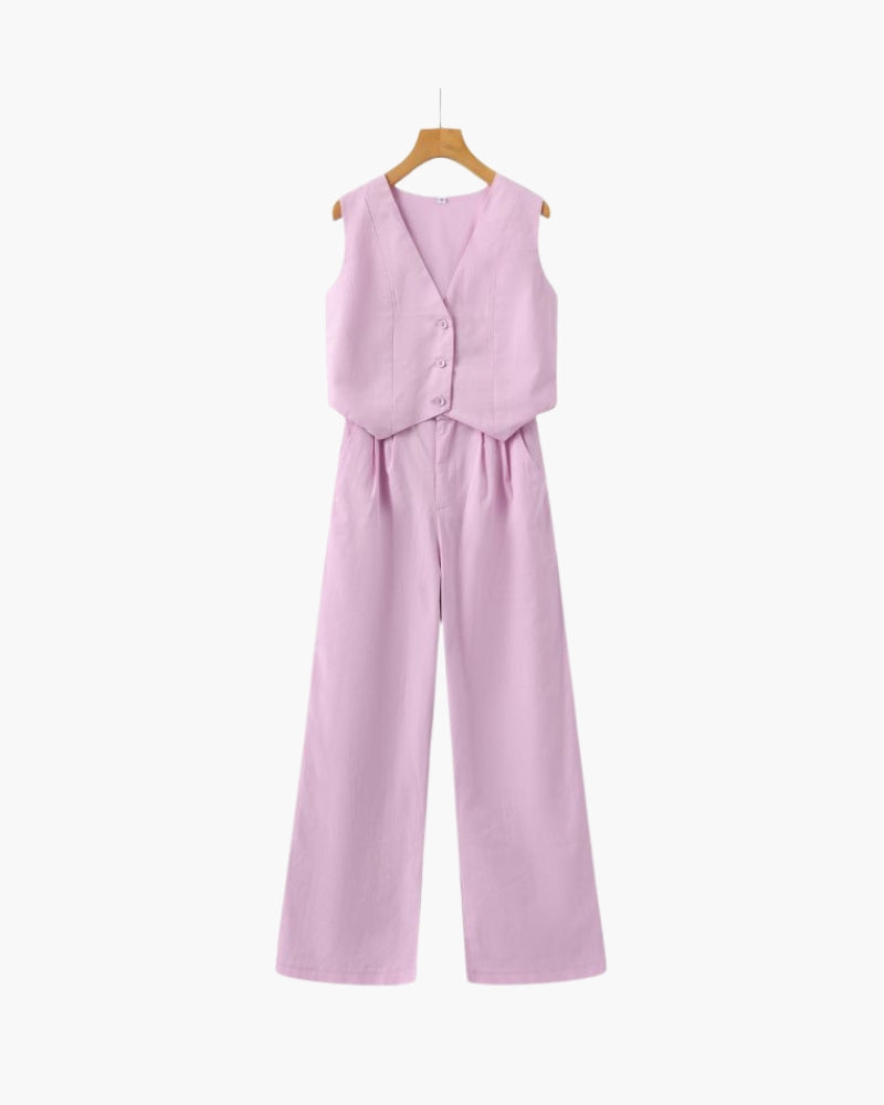Classy - Linen Two-piece Set - Audace Vive