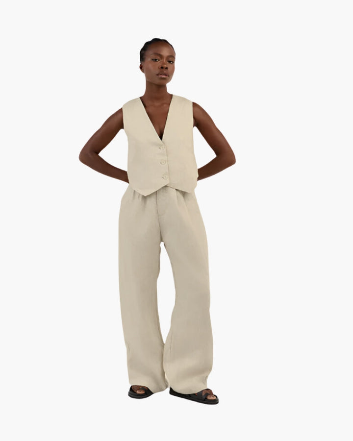 Classy - Linen Two-piece Set - Audace Vive